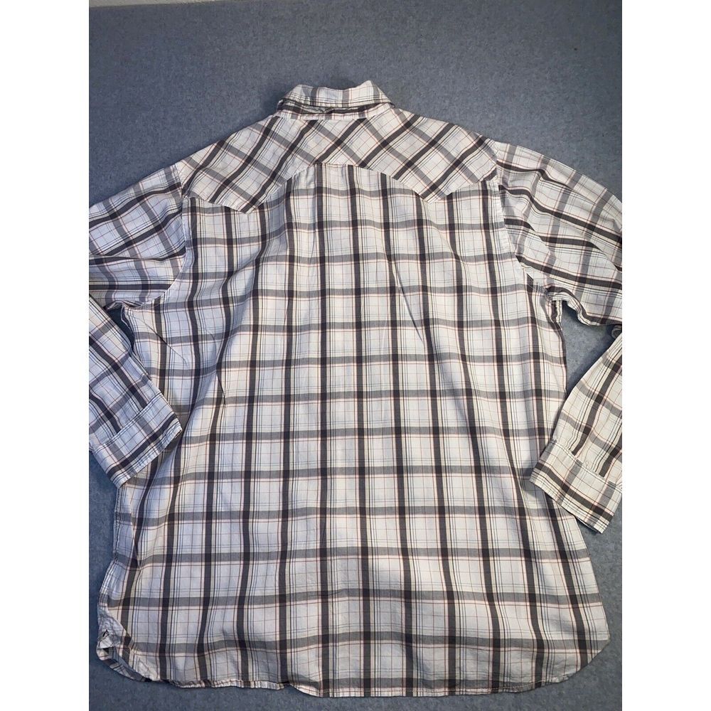 WRANGLER JEANS CO. MEN'S Plaid / Checkered LS Button Front‎ Shirt  SIZE XL - Picture 5 of 8